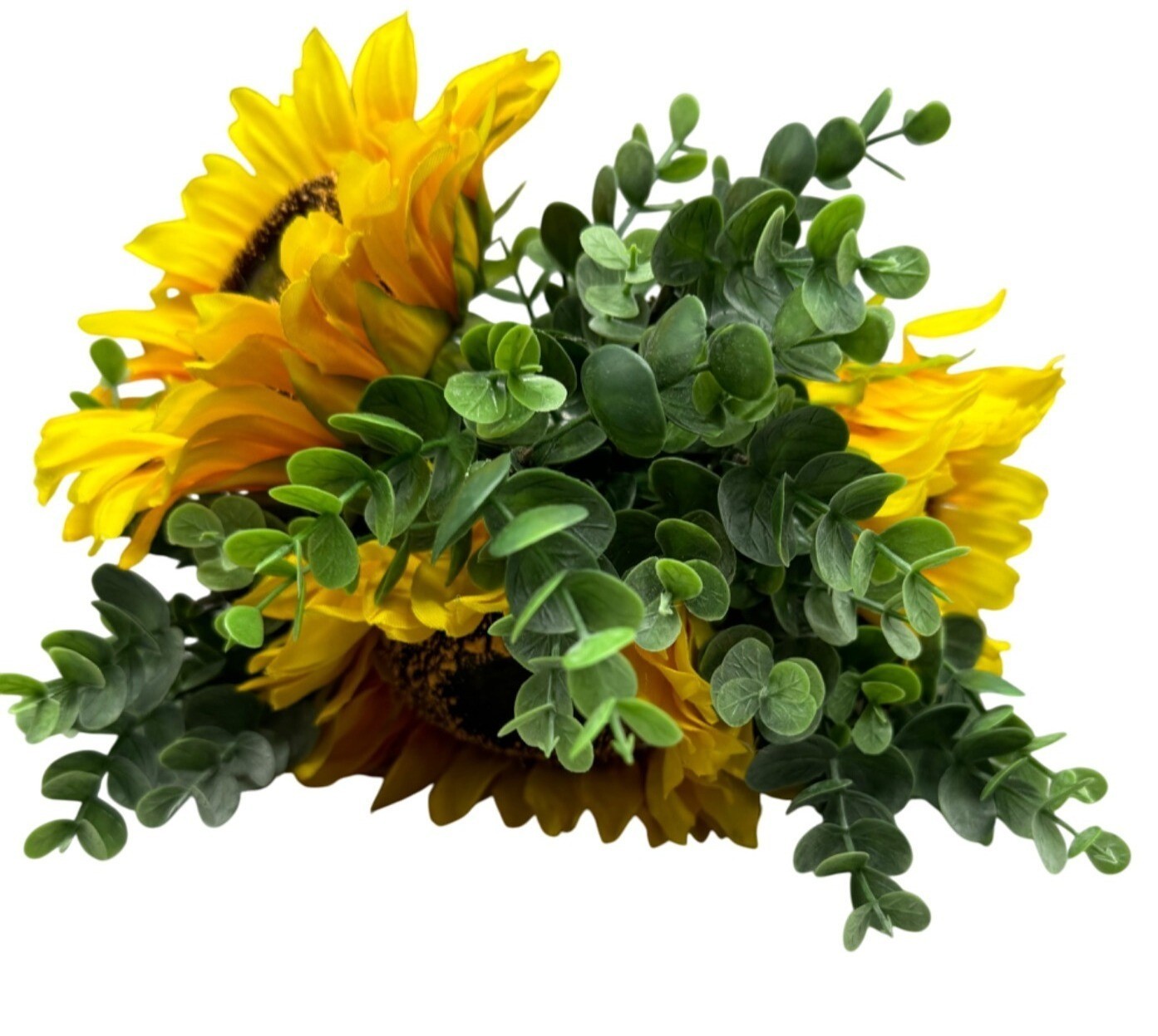 Artificial Sunflower Bouquet Eucalyptus Greenery 16″ Faux Floral Arrangement