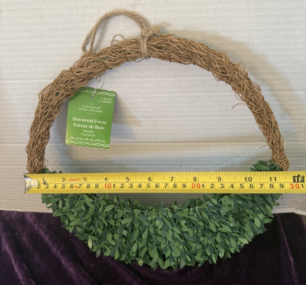 Ashland Spring Boxwood Form Wreath Round NWT 11” Diameter MICHAEL’s Half Green