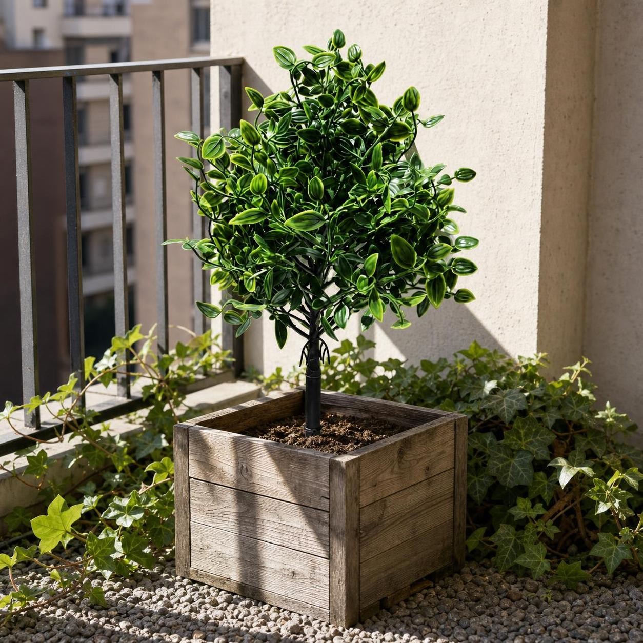 Mandala Faux Plant with Ground Stake for Indoor Outdoor Decor, for Living Room