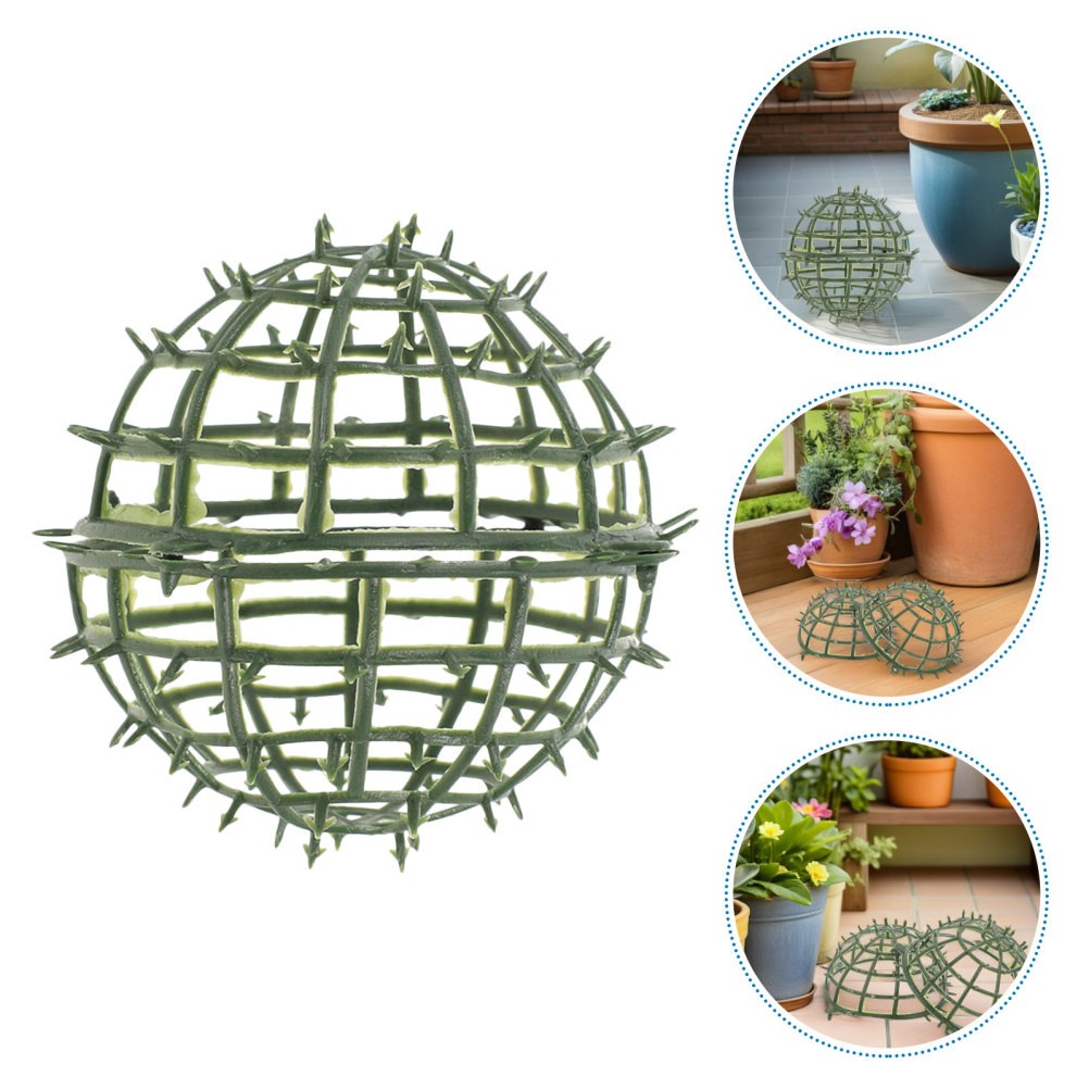 8Pcs Durable Green Plastic Topiary Ball Support Cage for Artificial Plant Decor