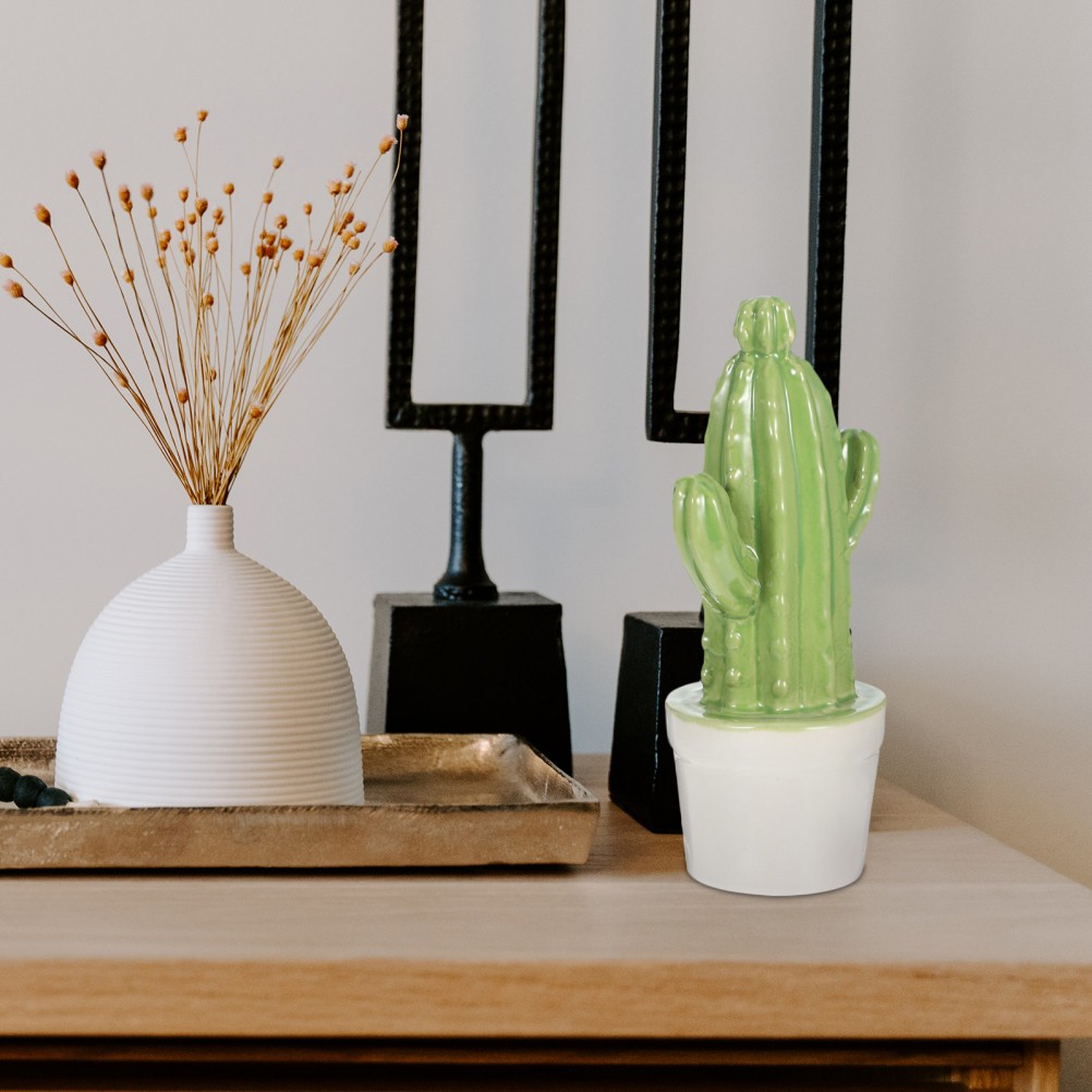 Artificial Small Ceramic Cactus Plant Fake Bonsai Ornament For Office Home