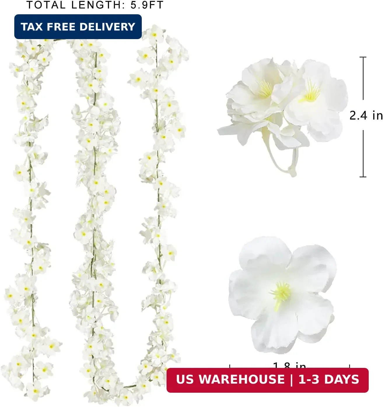 Sggvecsy Cherry Blossom Garland Artificial Cherry Flower Vines 2 Pack Hanging Si