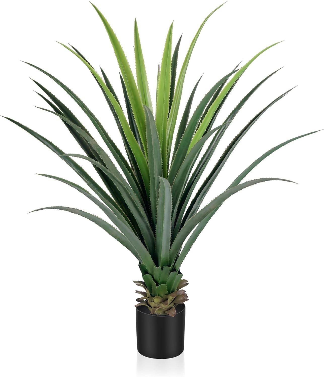 Agave Plant Artificial with 30 Leaves, Set of Faux Spiked Agave Plants, 4ft 1