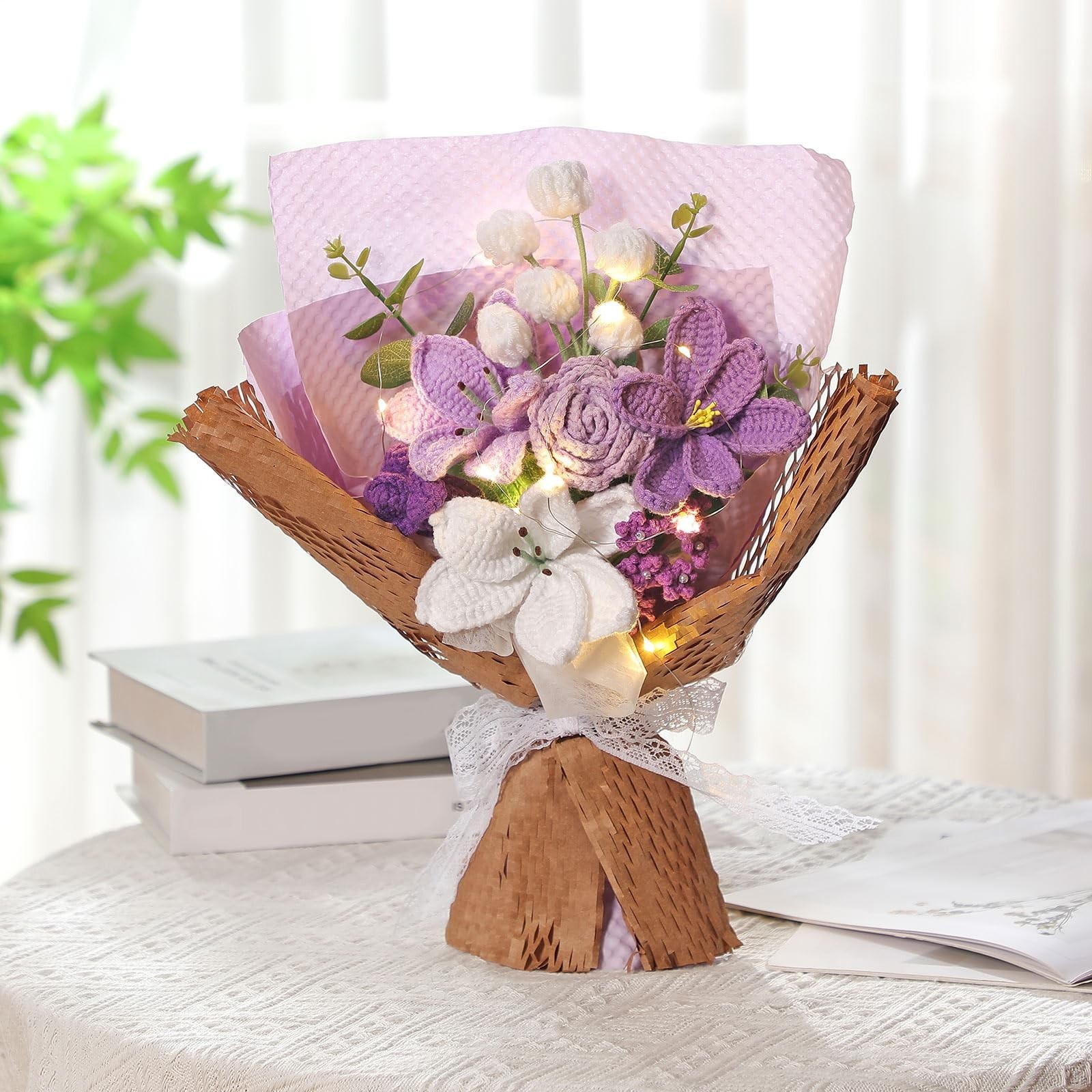 Handmade Crochet Flower Bouquet – Knitted Gift for Graduation, Birthday, Wedding