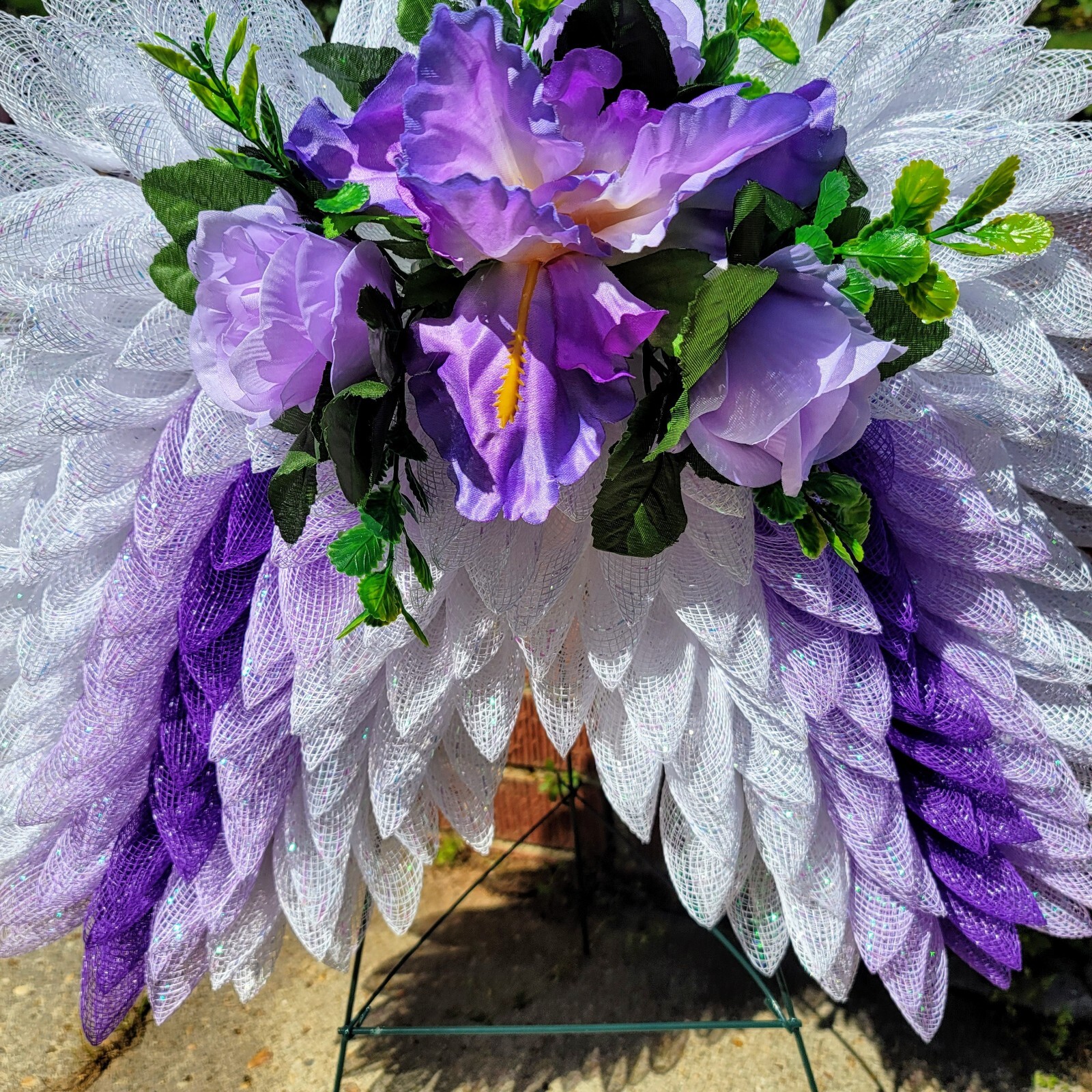 wreaths for front door, angel wings, choose your color, funeral wreath, wreath