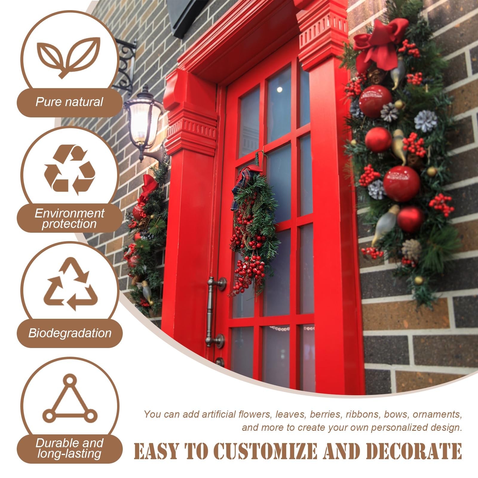 2 Pack 22 Grapevine Teardrop Swag Base, Natural Wreath Form, DIY Crafts, Decor