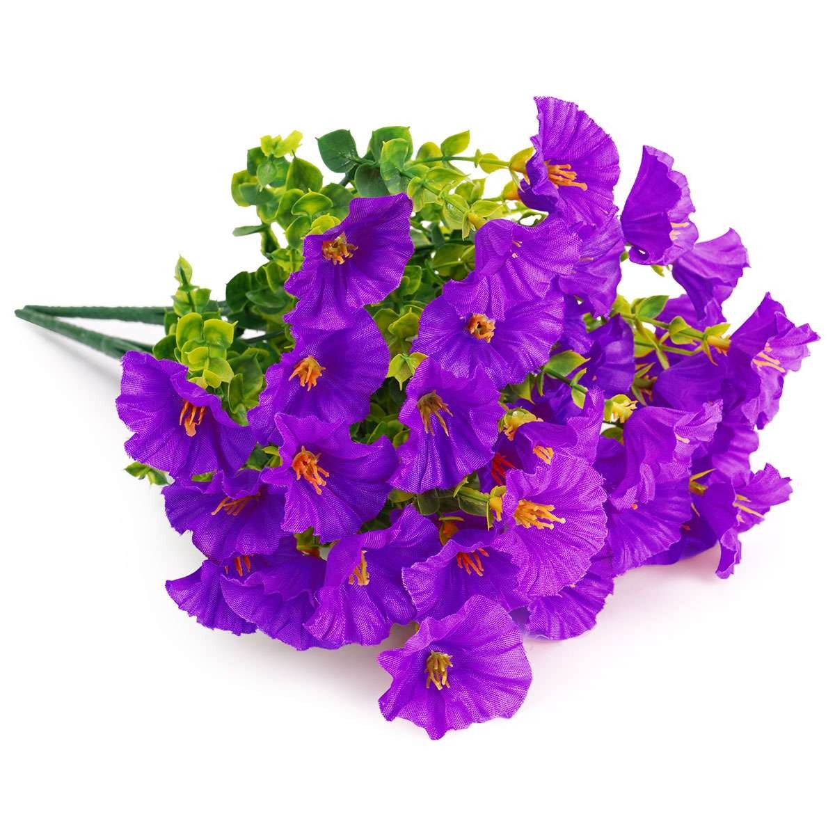 Artificial Fake Flowers Plant for Home Outdoors, 2Pcs Faux Morning Glory Bouquet