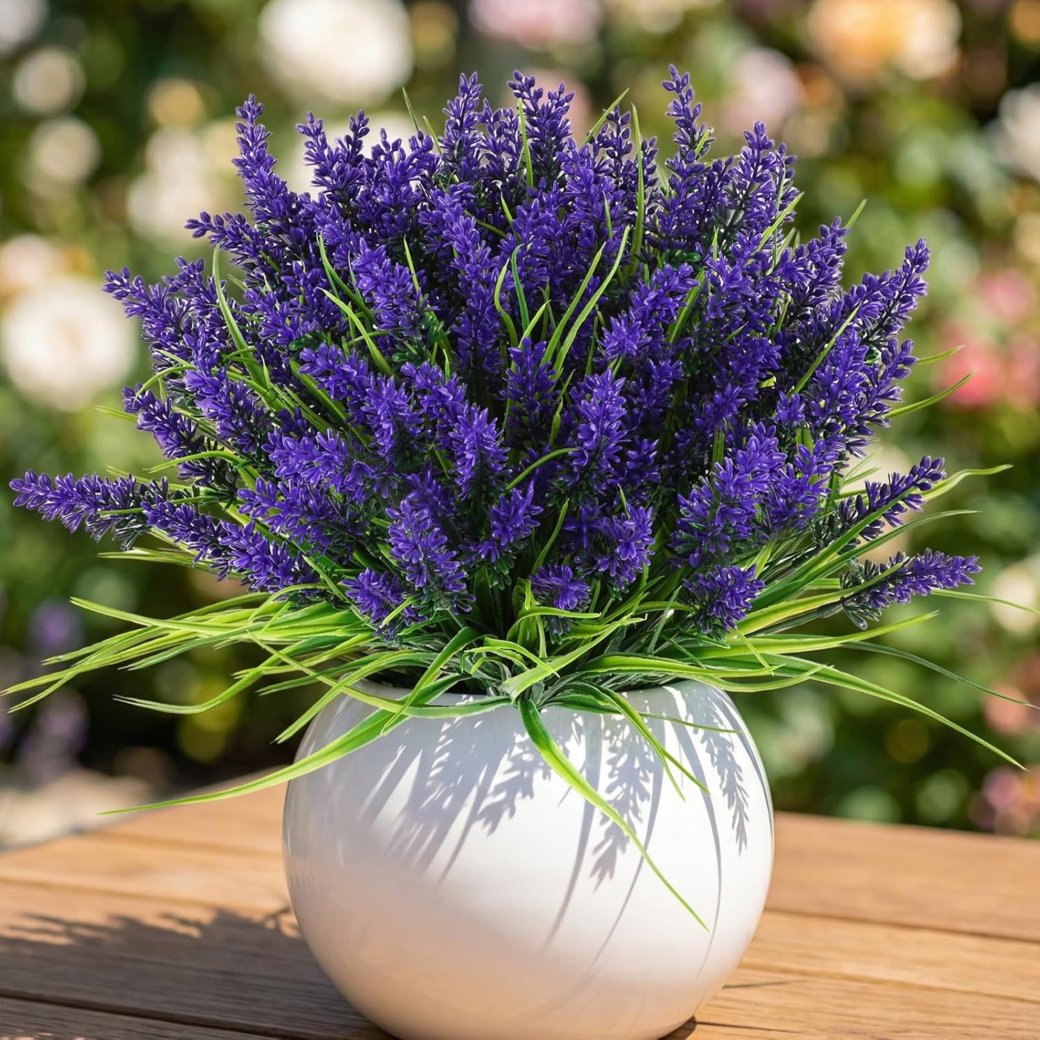 Vibrant 12-Count UV Resistant Fake Lavender Grass for -Round Home Charm