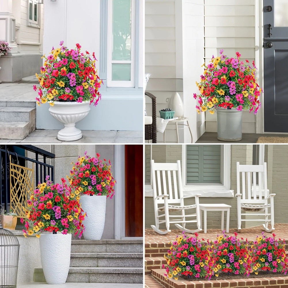 Artificial Flowers for Outdoor Indoor Garden Home Decoration,Plastic Faux Flower