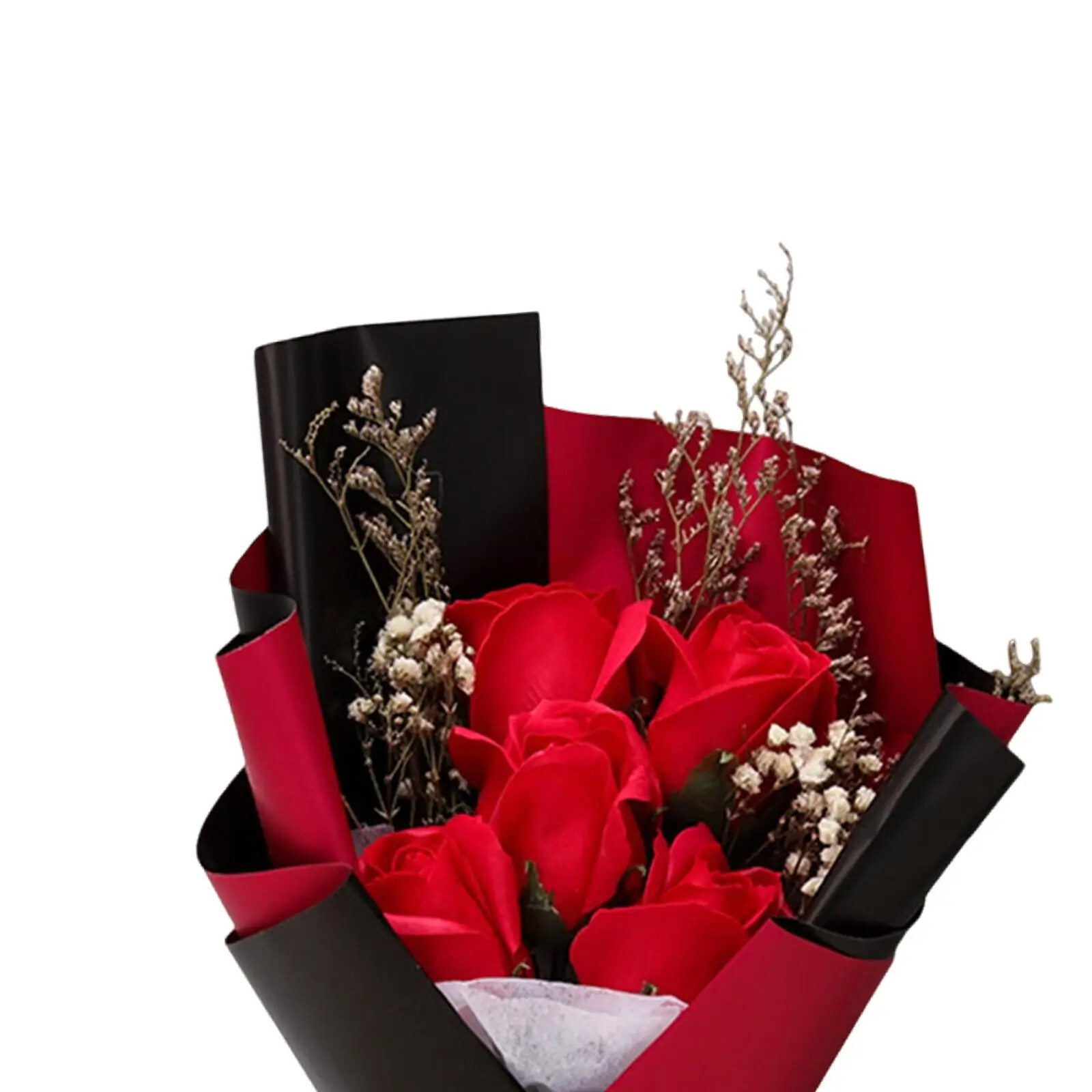 Scented Soap Flower Bouquet Soft Touch Realistic 30X18Cm Handmade Anniversary