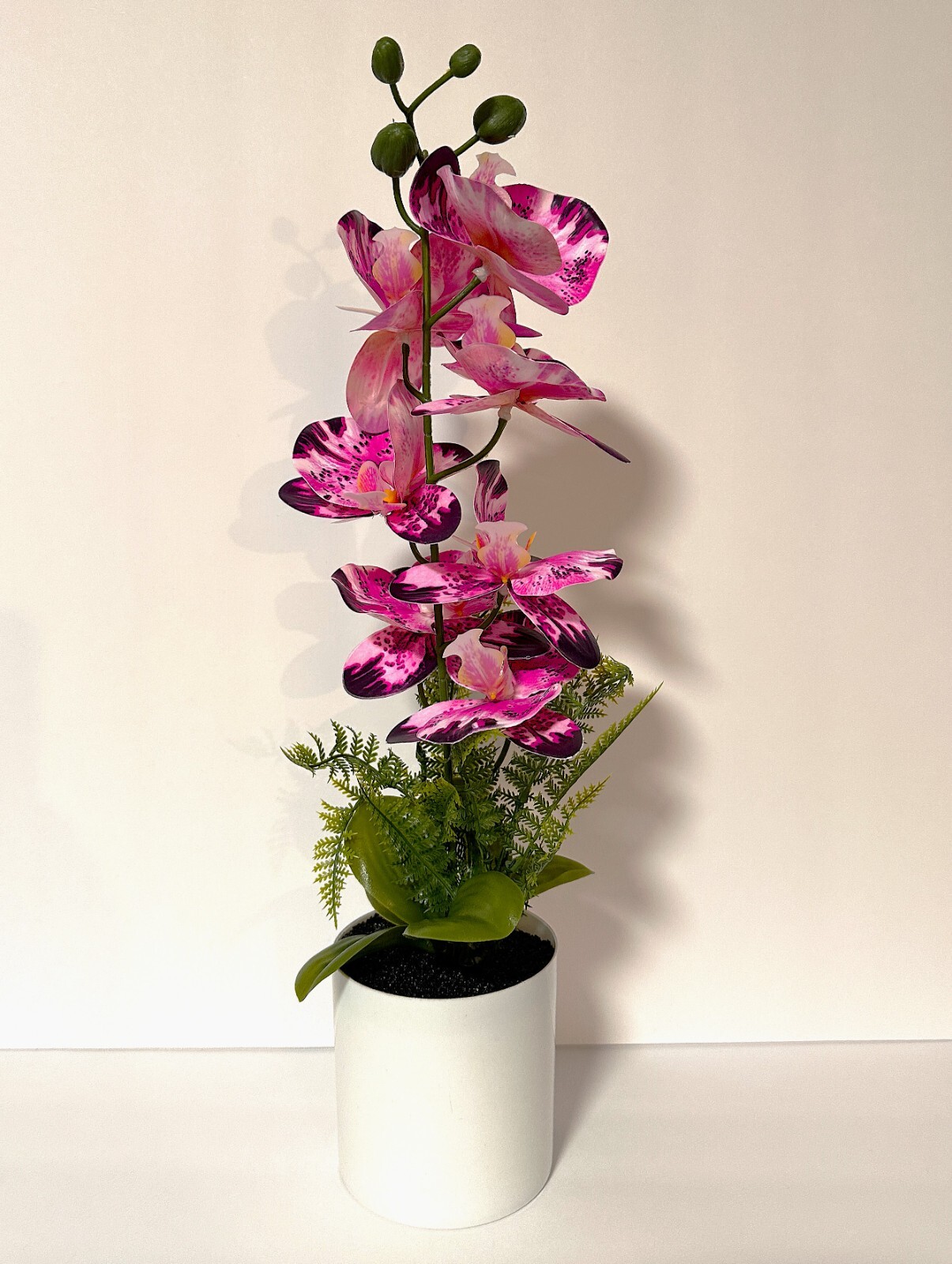 Artificial Flowers Potted Silk Orchid Faux Potted Flower Fake Phalaenopsis Decor