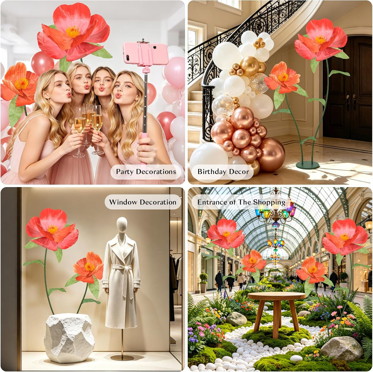 Giant Paper Flowers for Wall Decor – 69 Inch Large Crepe Paper Artificial Flower