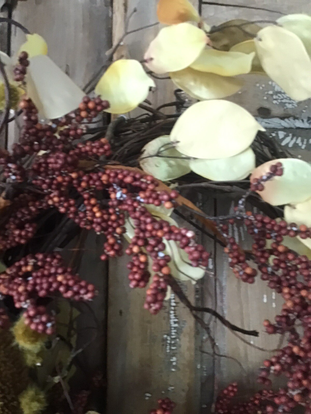 Handmade Designer Wreath Fall Neutral Winter 24” Door Wreath One Of A Kind