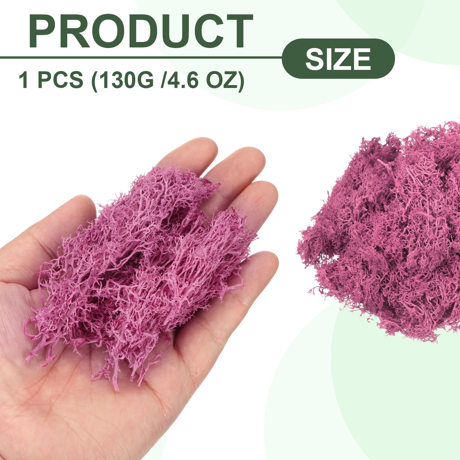 4.6oz Preserved Reindeer Moss, Rose Pink Decorative Artificial Fake Moss