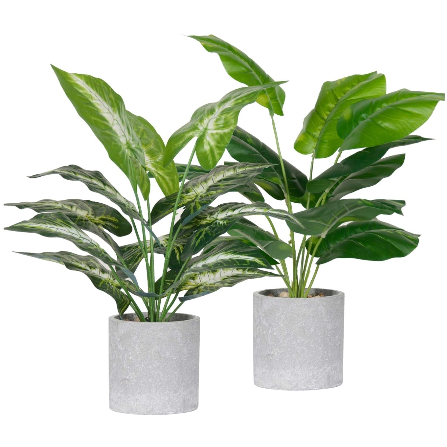 Artificial Desk Plants – 2 Pack Faux Tropical Leaves