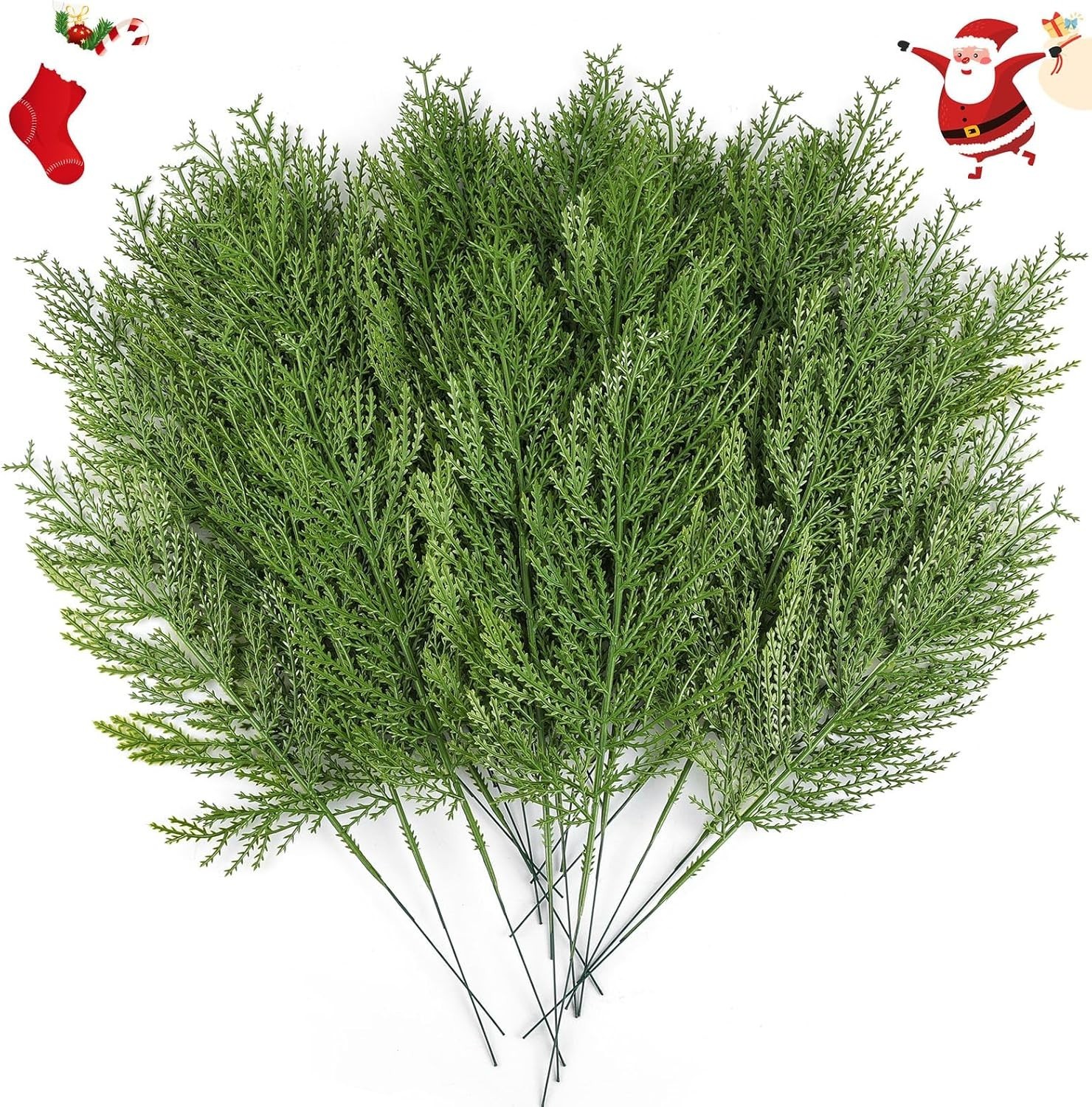 40 Pcs Artificial Cedar Picks Faux Cedar Branches Fake Cypress Stems Plastic …