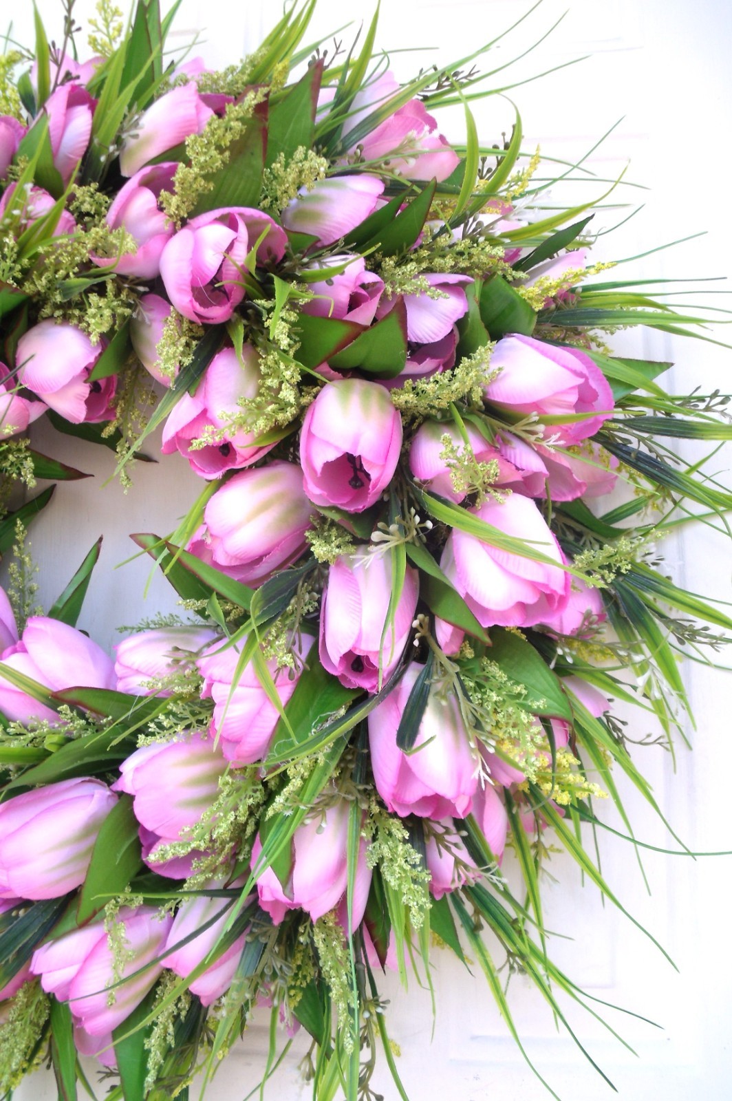 Pink Tulip Wreath, Spring Door/Wall Any Season Mother’s Day Wreath