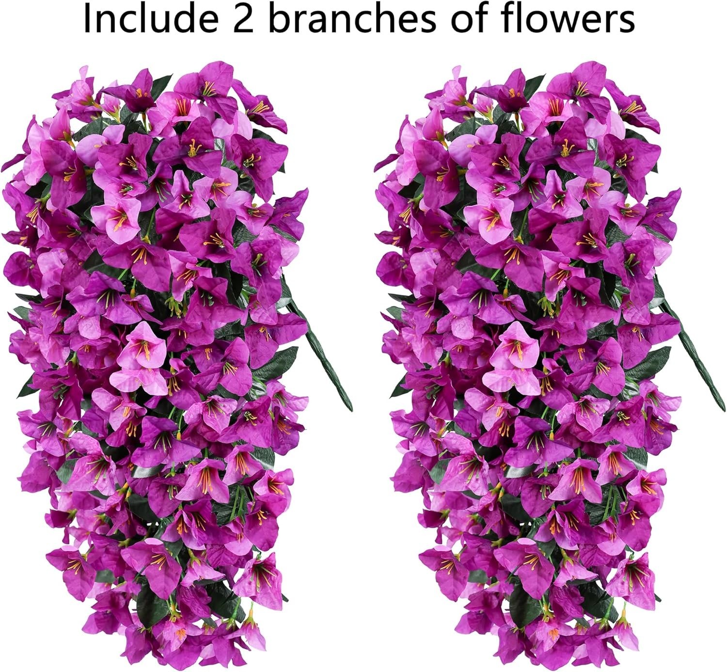 Artificial Bougainvillea Vines 2 Pack UV Resistant Outdoor Flowers for Garden…