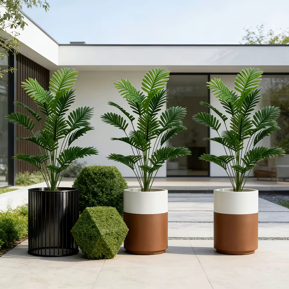 Durable 65-128cm Large Artificial Palm Tree Tropical Green Leaves Fake Plant