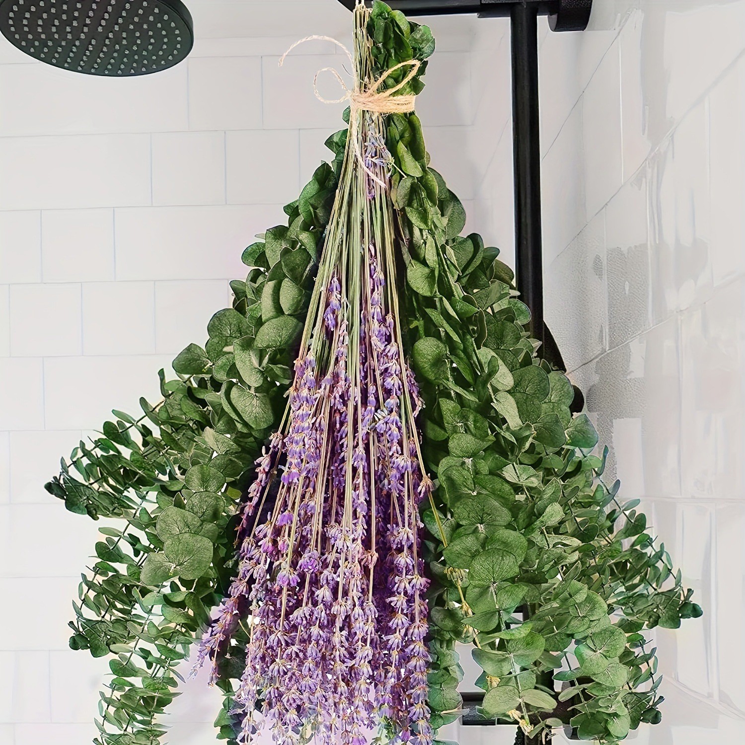 17″ 115Pcs Dried Eucalyptus Flower Lavender Mix Bouquet for Shower Home Decor