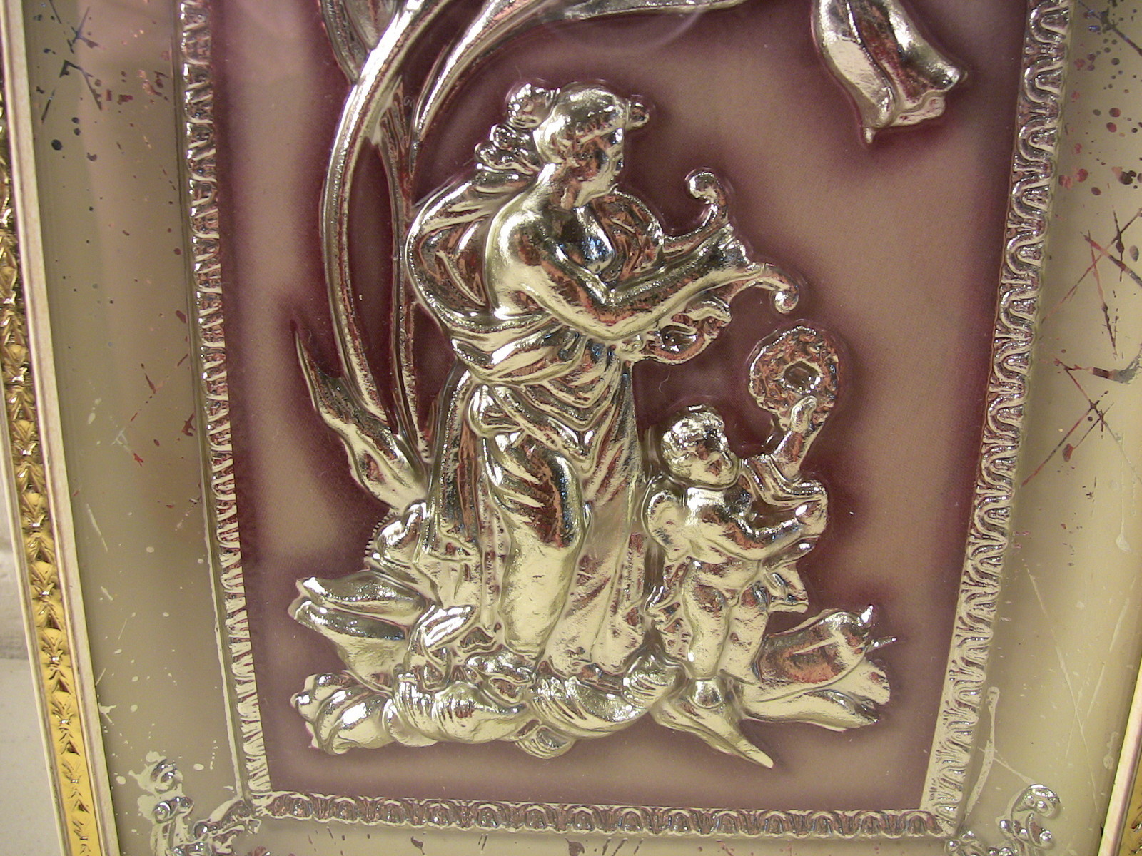 Vintage Cherub Pictures Wall Decor Goddess Nymph Flower Garden Shabby Cottage 3D