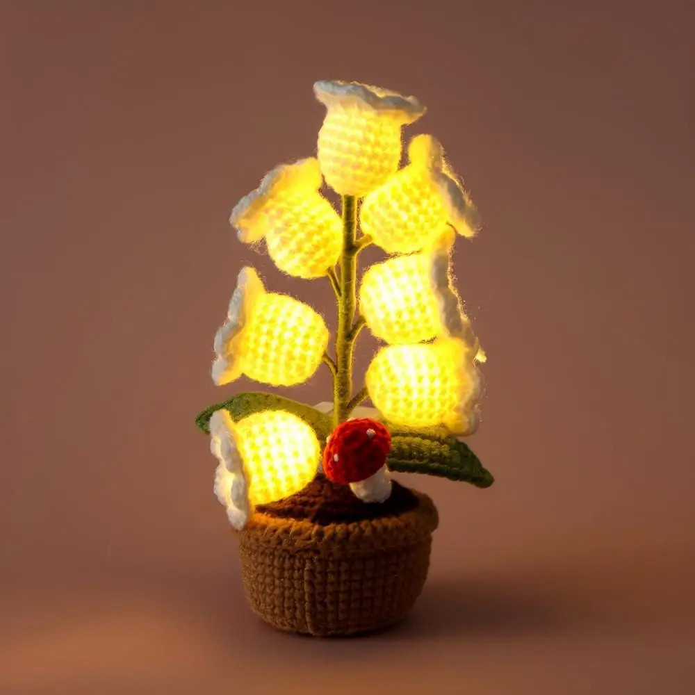 LED Crochet Lily of the Valley Flower Pot Mother’s Day Gift