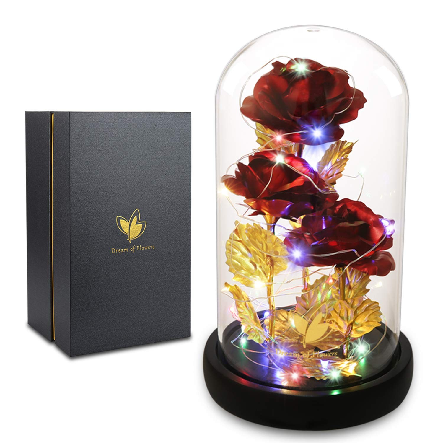 Valentines Day Gifts for Her,Beauty and The Beast Rose Gift,Galaxy Flower Ros…