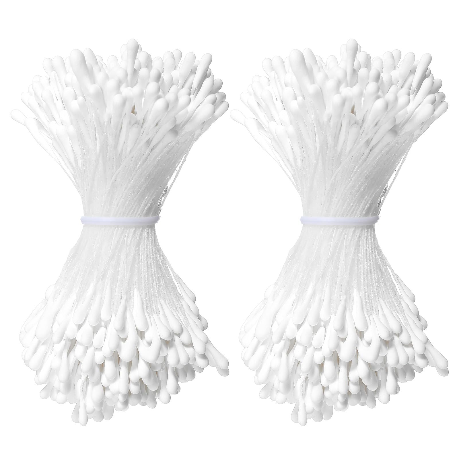 800 PCS Flower Stamens White 2mm Pearl Double Head Artificial Floral Crafts