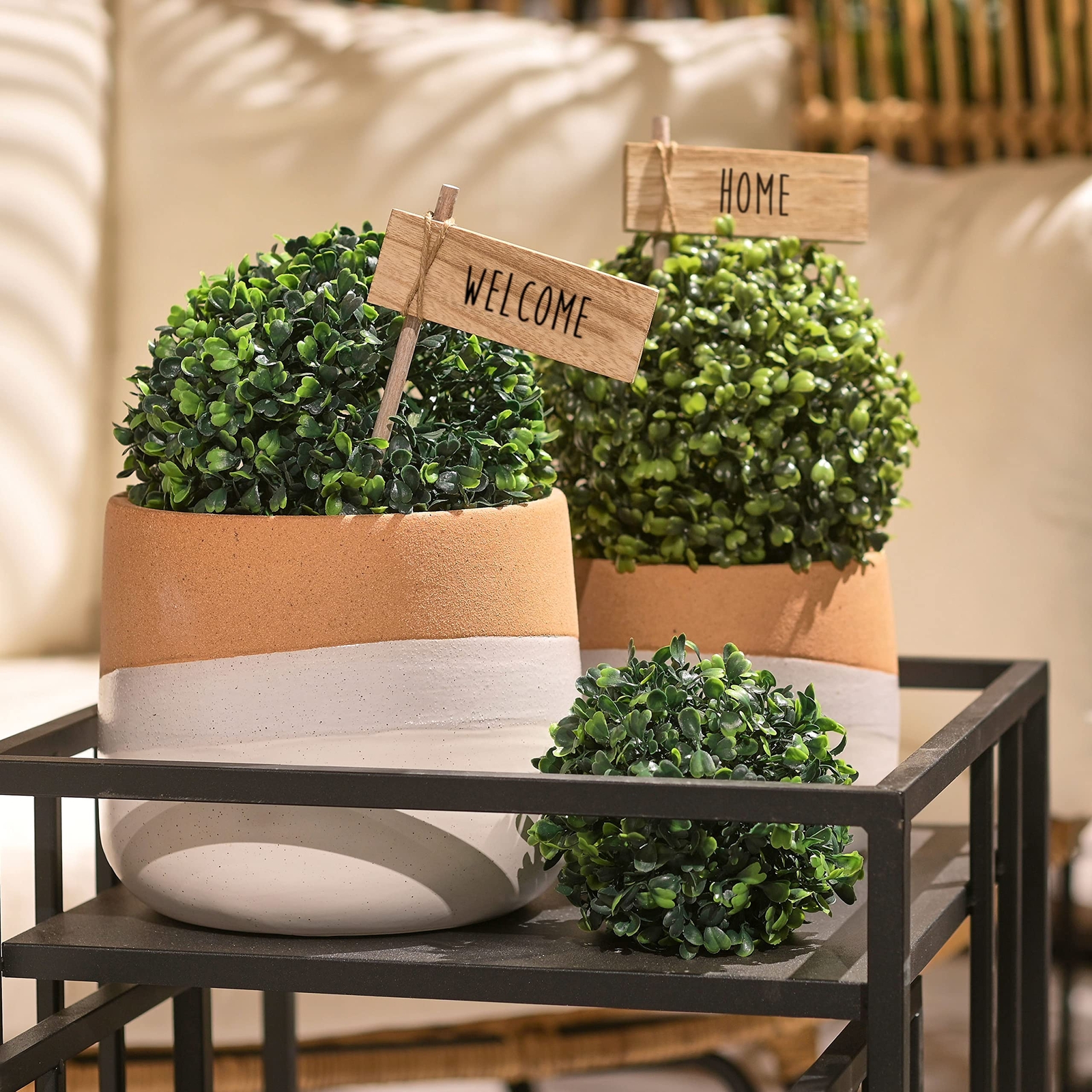 S Grammercy Box Wood Ball 11 Inch Lush Green Bowl Filler Greenery Globe Faux Box