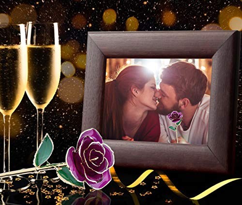ZJchao 24K Purple Rose for Her, Eternal Eternity Love Real Gold Plated Rose