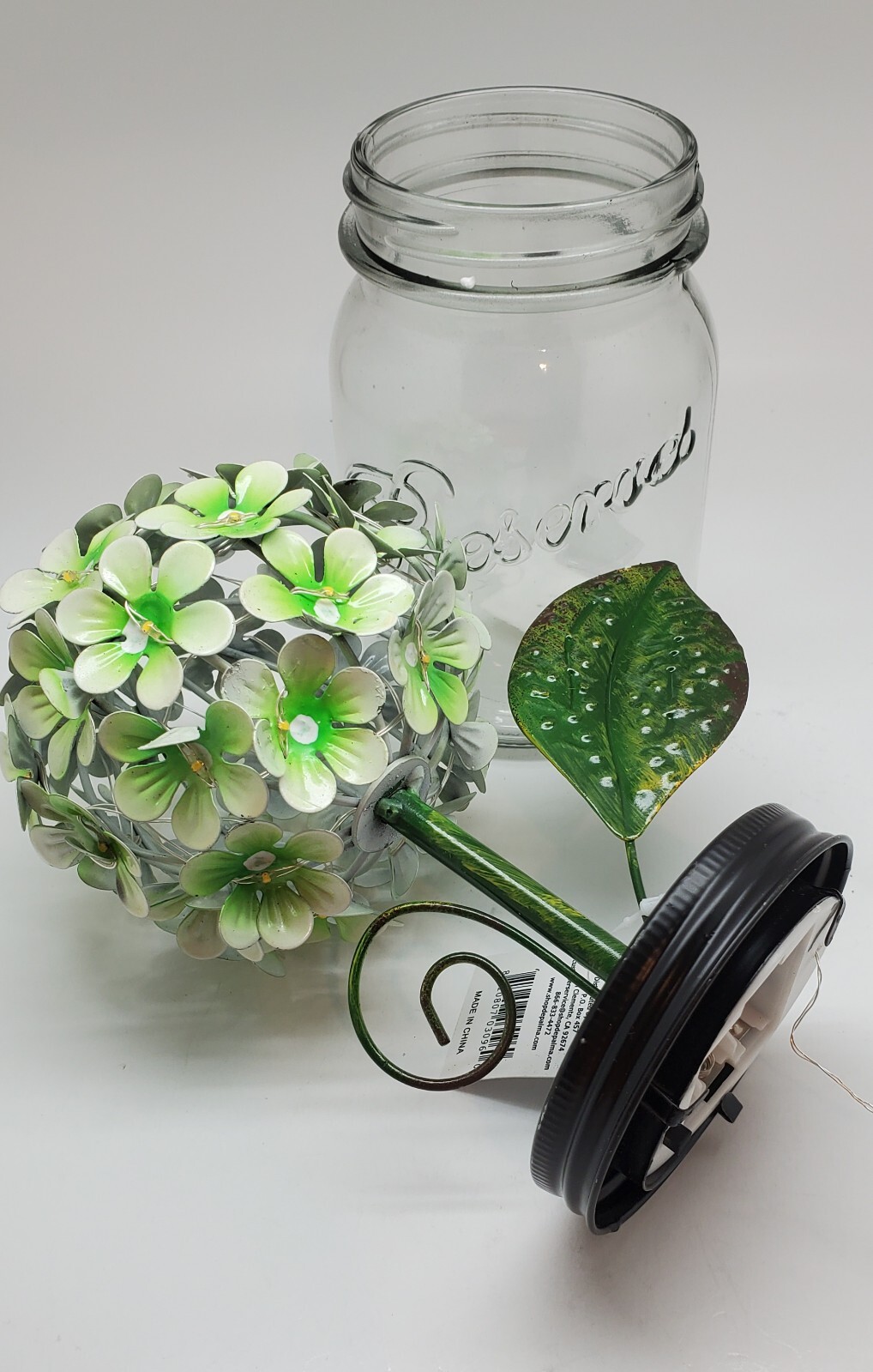 LED Lighted Metal Hydrangea in Jar with fairy ligh, Ultimate In.. Green. Q7