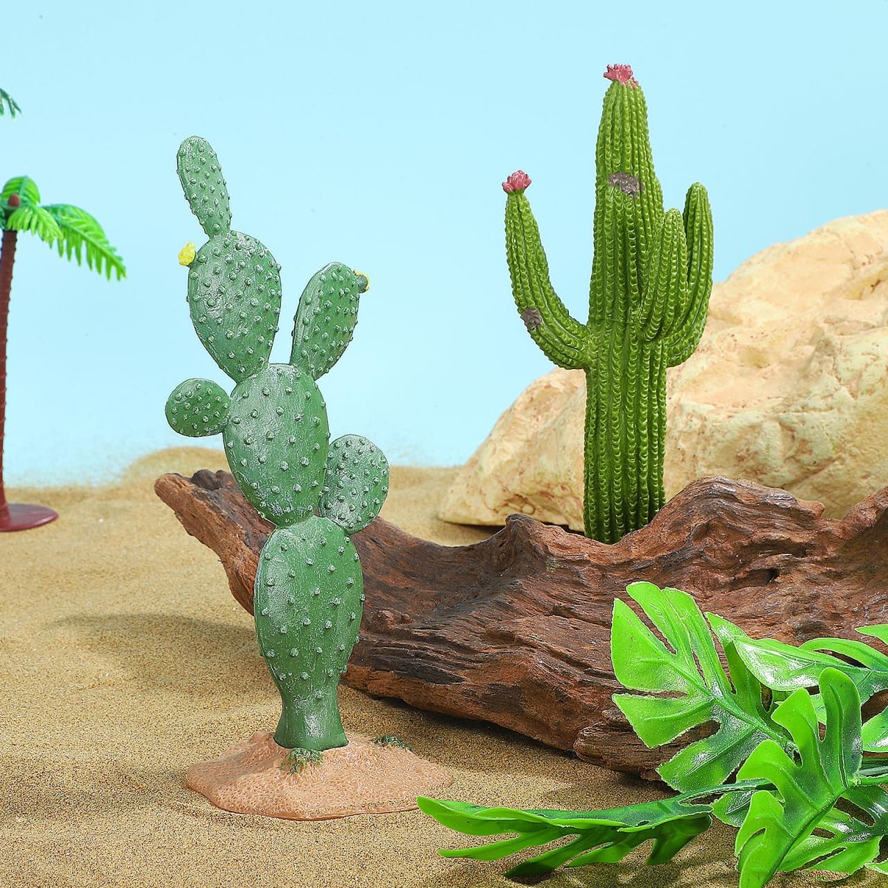 Cactus Figurine Simulated Cactus Adornments 2 Pack Lifelike Desktop Decor 5.7…