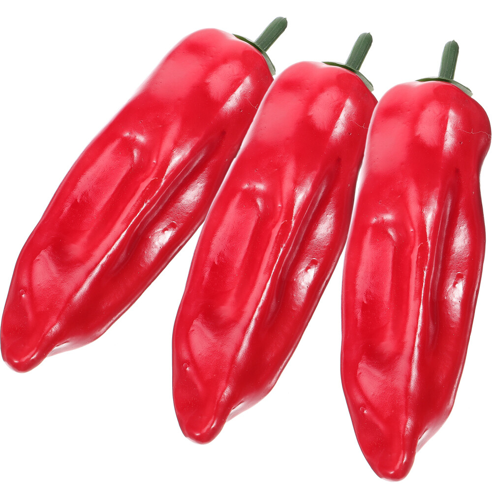 3PCS Red Lifelike Artificial Peppers Simulation Chili