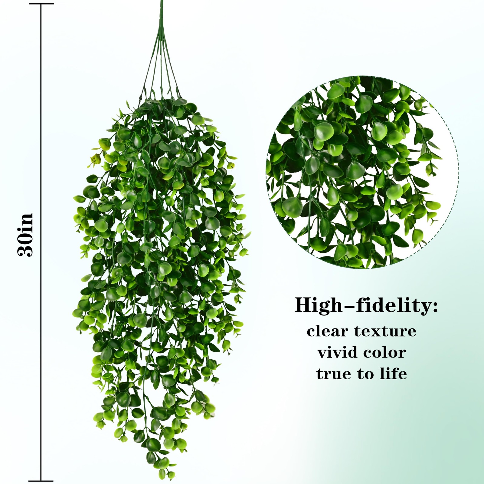 4 Pack 30 Inch Artificial Hanging Vines Fake Plants UV Resistant for Indoor