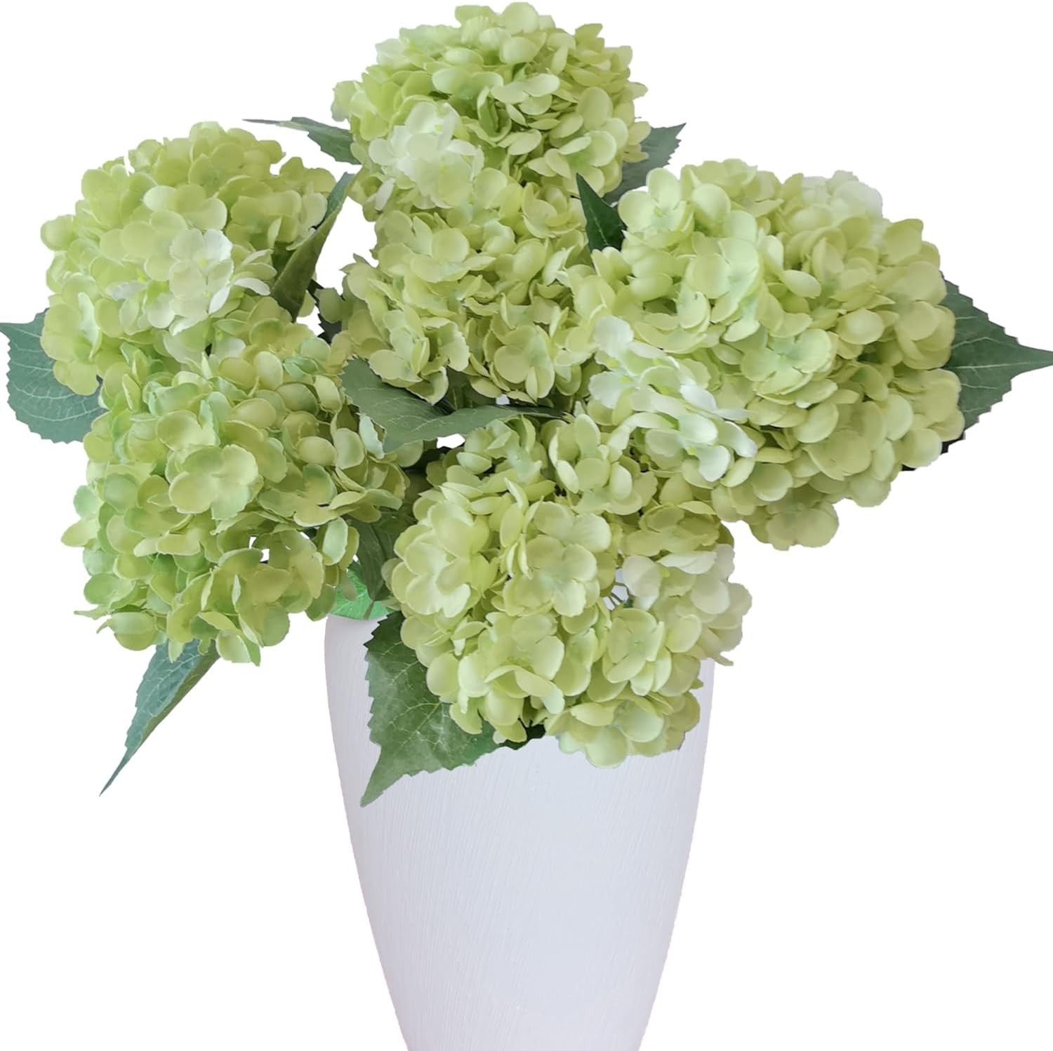 Green Hydrangea Faux Flowers – 6PCS for Beautiful Home Decor & Events