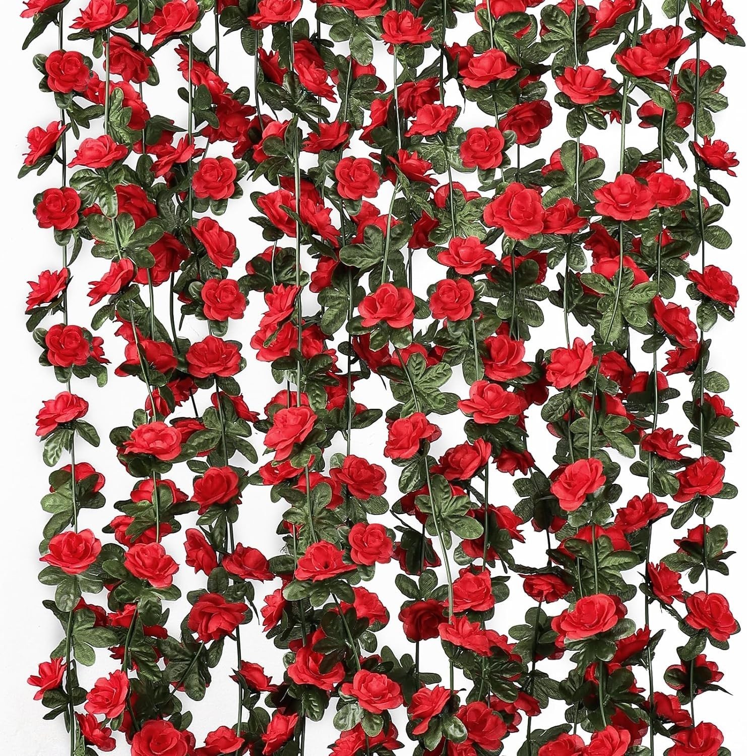 9 Pack 72 FT Artificial Flower Garland Fake Purple Roses Vines Silk Flowers Faux