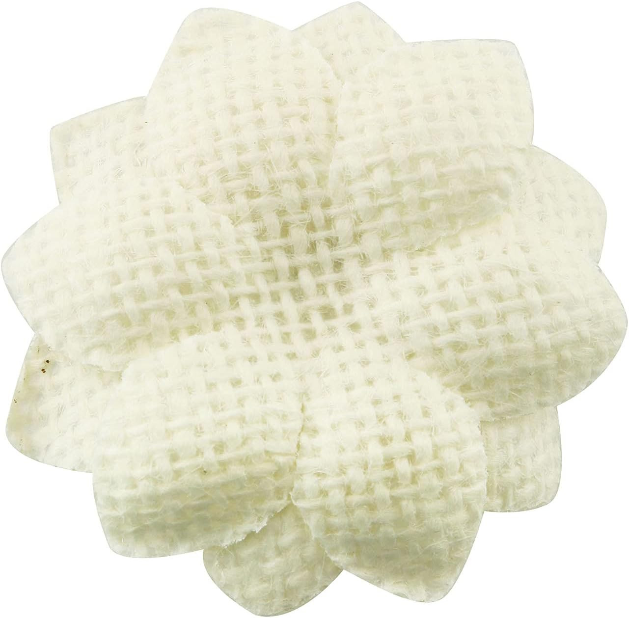 Burlap Flower 12PCS Handmade Natural Jute Water Lily Flowers Flatback for DIY Cr