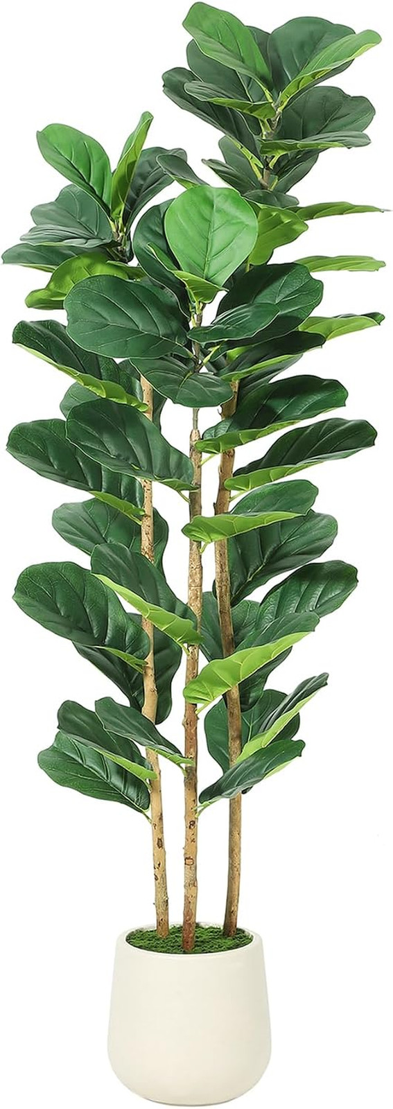 Garvee Artificial Fiddle Leaf Fig Tree with White Planter, 5 Ft Tall Fake Plant