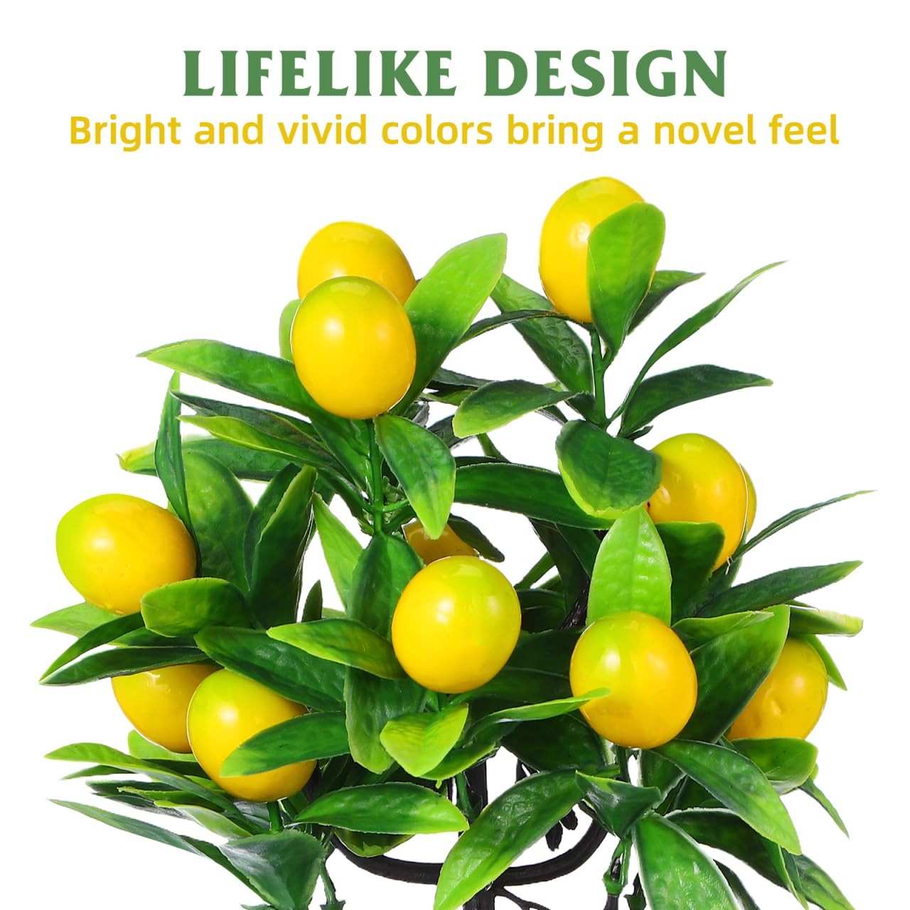 Artificial Lemon Tree Potted Plant Faux Lemon Tree Artificial Bonsai for Home…