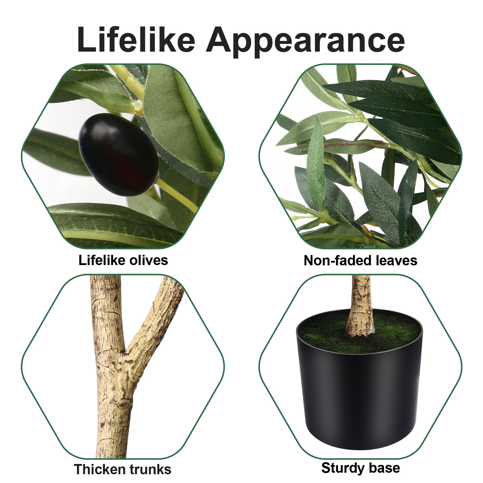 Artificial Olive Tree Faux Realistic Olive Trees with Branches and Fruits Decor