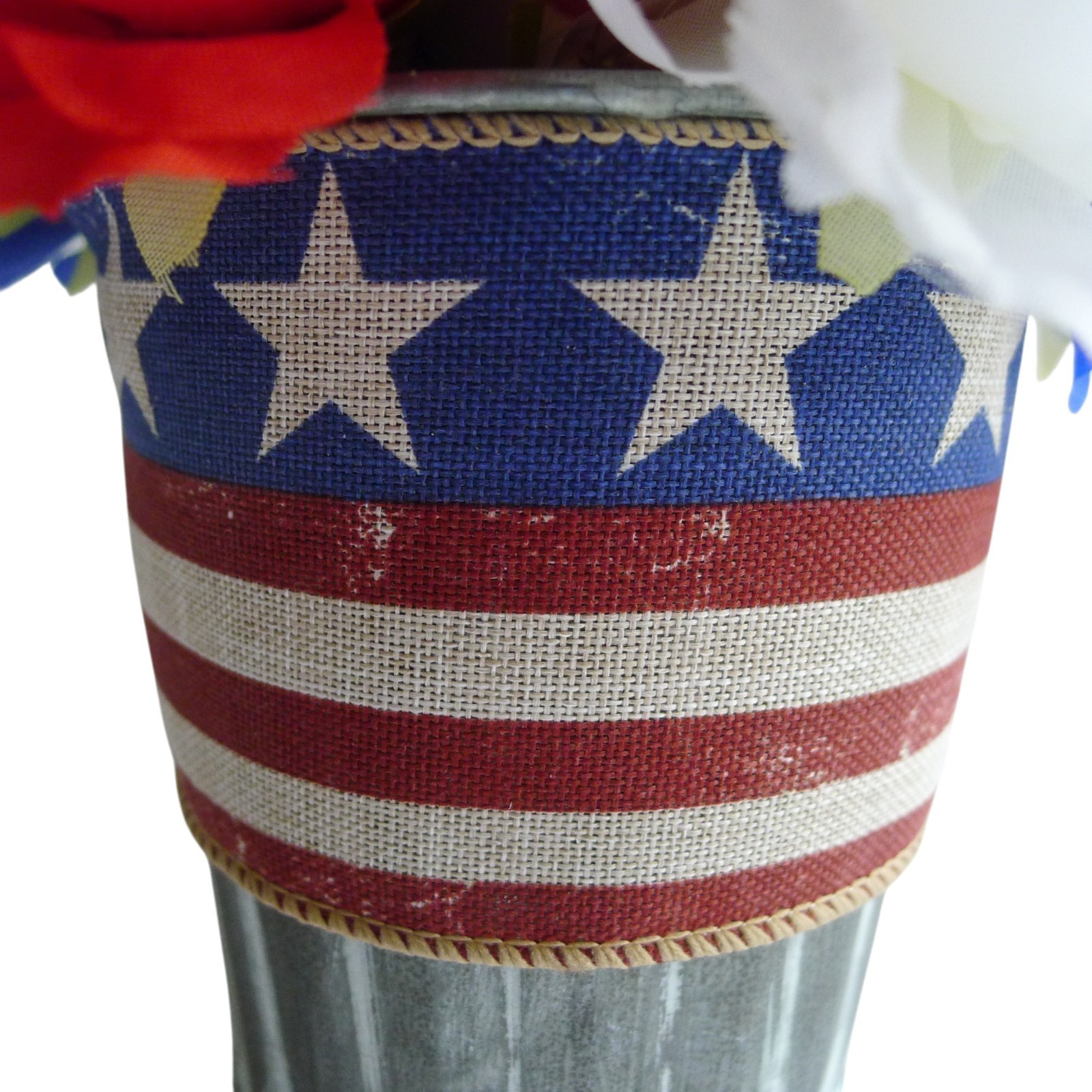Patriotic USA Floral Arrangement, July 4th Holiday Decoration, Rustic Americana
