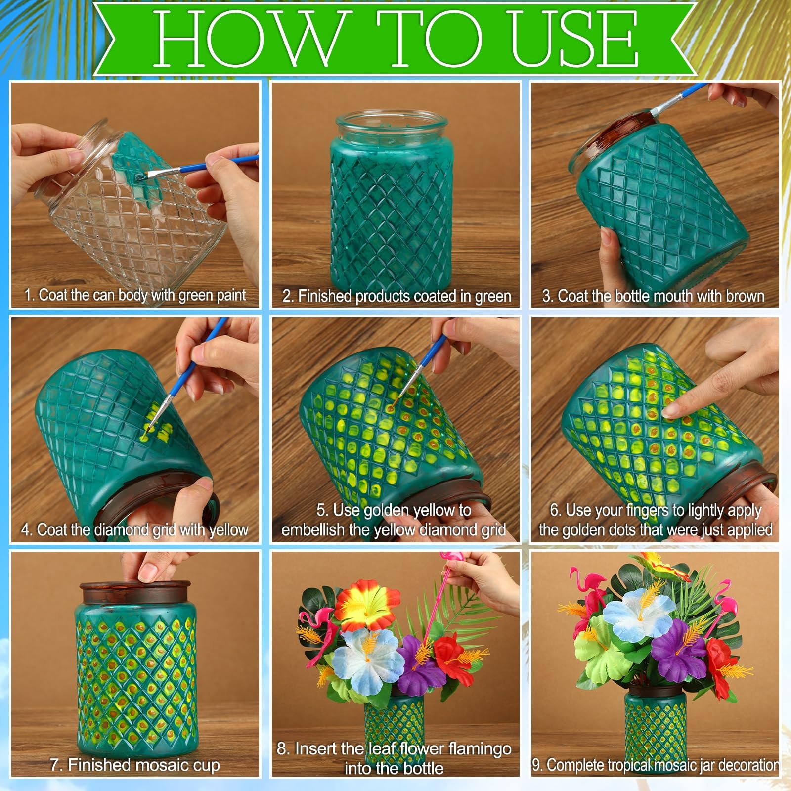 38 Pcs Tropical Mason Jars Centerpieces Hawaiian Artificial Hibiscus Flowers …