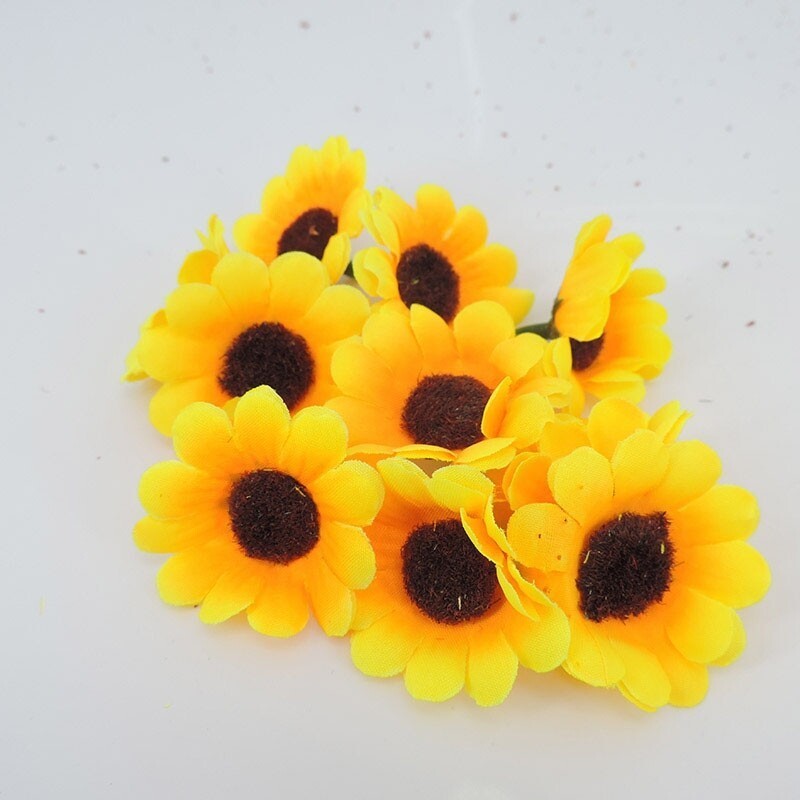7cm Mini Silk Sunflower Artificial Fake Flowers Head For diy Wedding Party