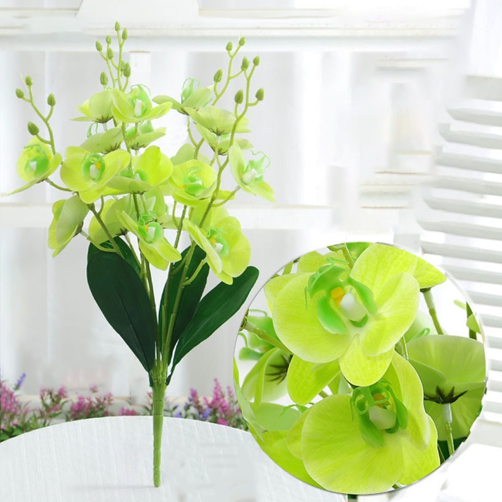 2pcs Artificial Phalaenopsis Orchid Flowers for Living Room and Office Decor