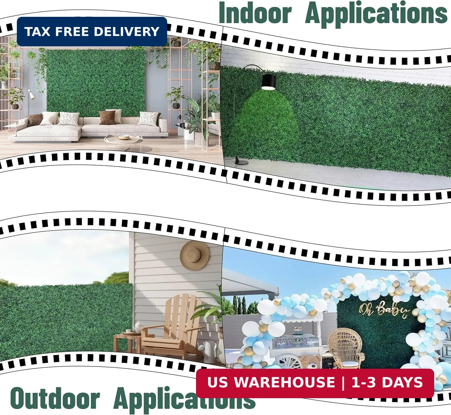 12Pcs 20″x20″ Artificial Boxwood Outdoor Plant Panel Greenery Walls Screen
