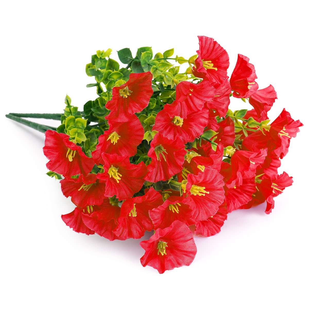 Artificial Fake Flowers Plant for Home Outdoors, 2Pcs Faux Morning Glory Bouquet