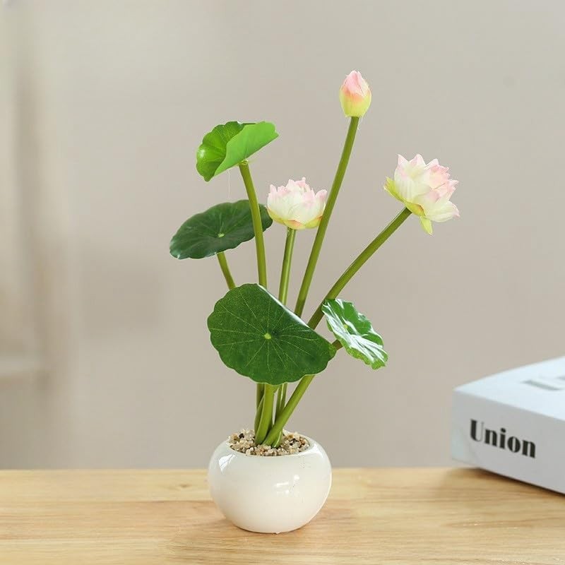 6 Pcs Water Lily Artificial Flower,10″ Silk Plants Floating Flowers,Plastic F…