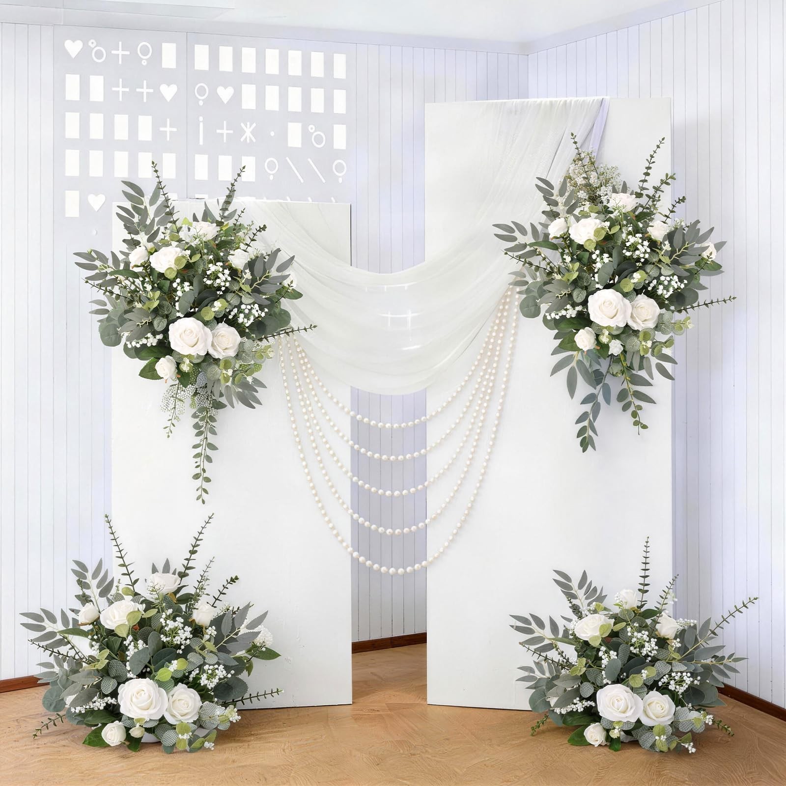 110 Pcs Artificial Eucalyptus Stems and Faux Flowers, 5 Kinds Greenery Stems …