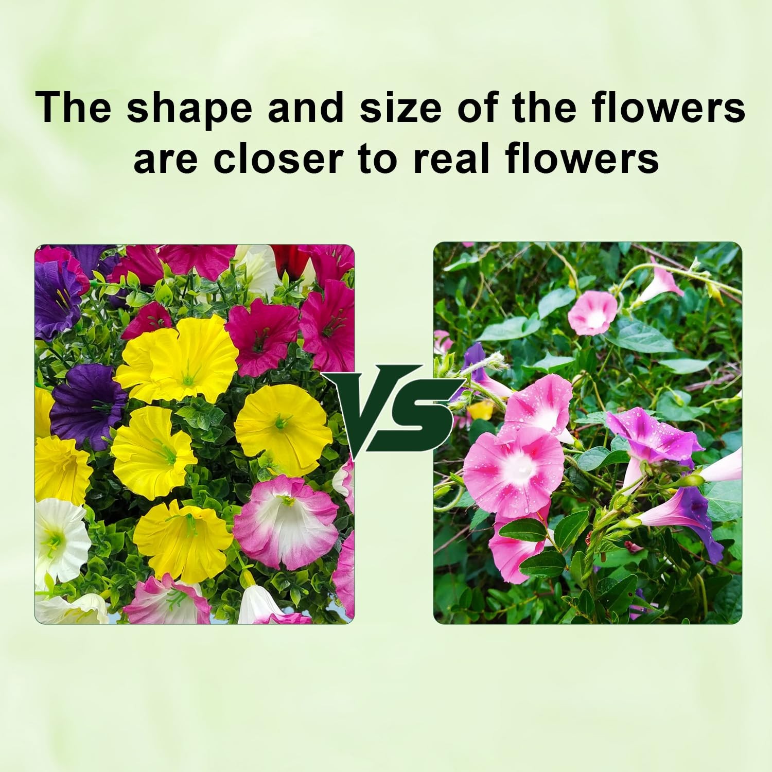 12 Bundles Artificial Flowers for Outdoors UV Resistant Morning Glory Artific…