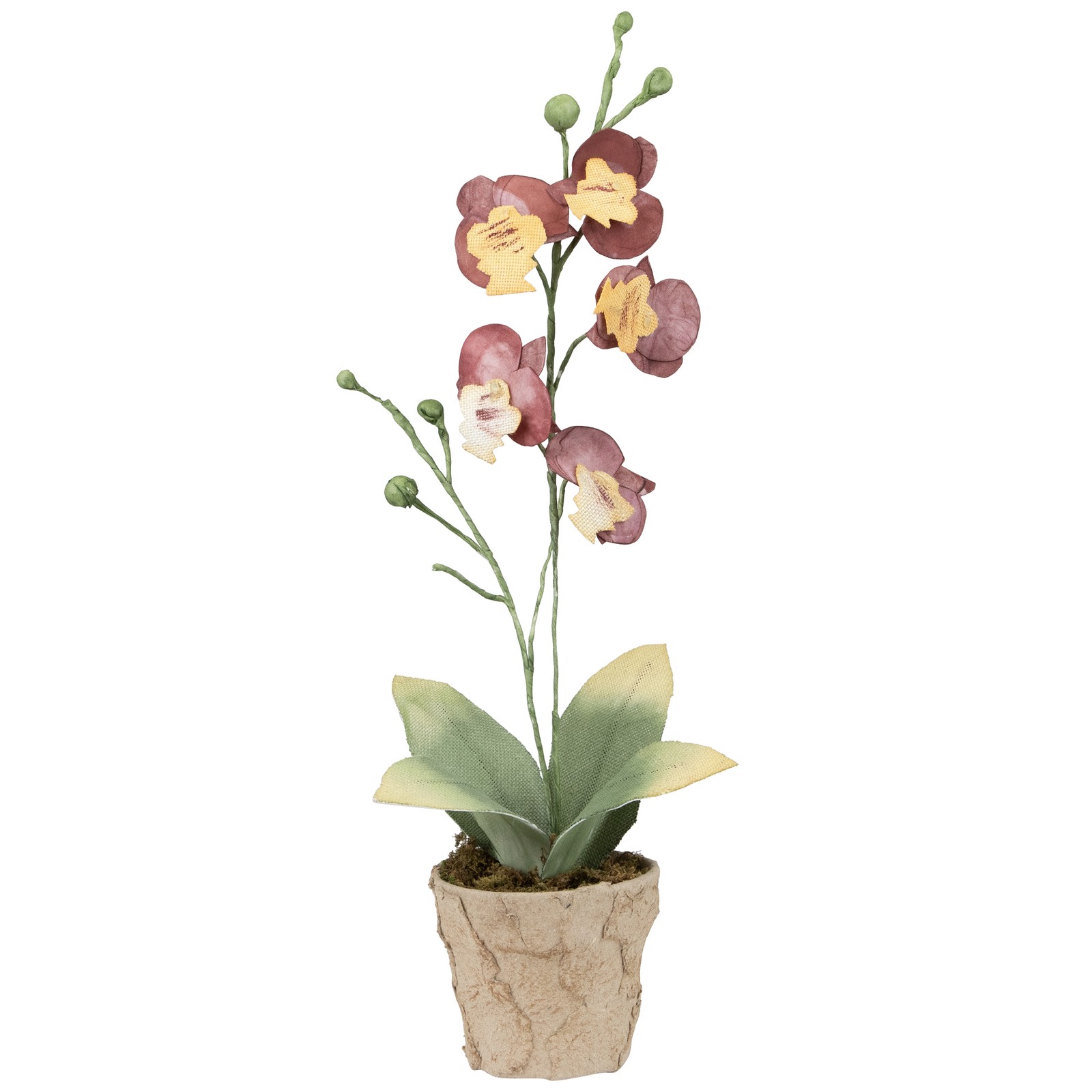 Northlight 14″ Artificial Crimson Red & Deep Banana Yellow Orchids Pot